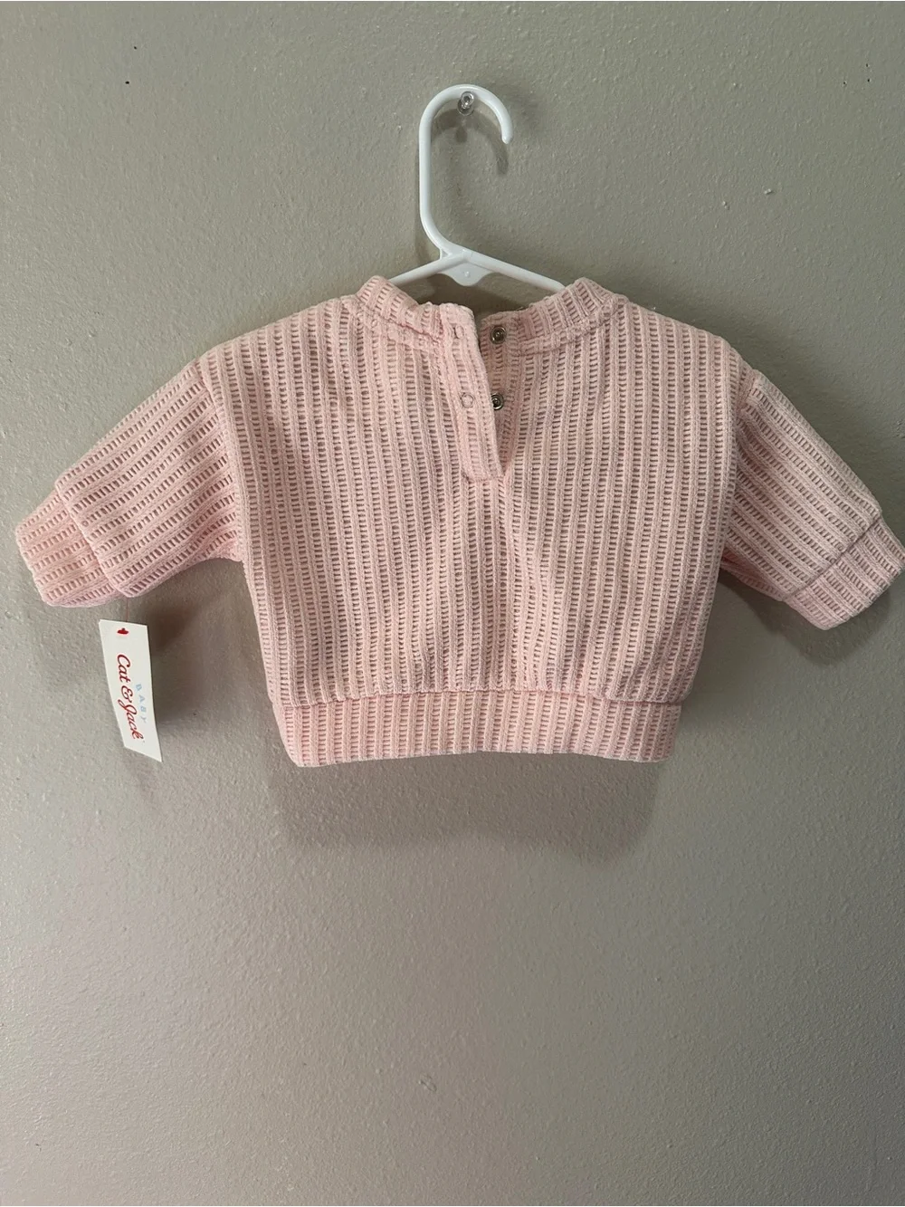 Cat & Jack Light Pink Knit Openwork Baby Sweater